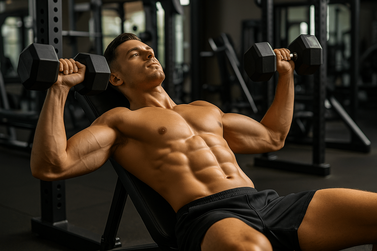 Dumbbell shoulder press for full body strength